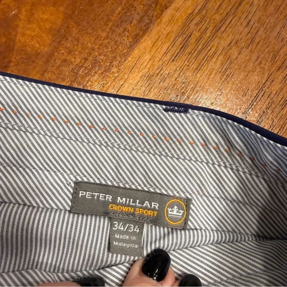 Peter Millar Crown Sport Men's Navy Dress Pants size 34/34 performance golf - Picture 2 of 10